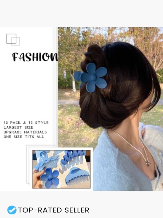 12 Piece Hair Clip Set Non-Slip Large Jaw Clips for Thick Thin Curly Hair